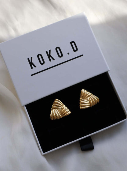 Alexa Triangle Earrings in KOKO.D jewellery box