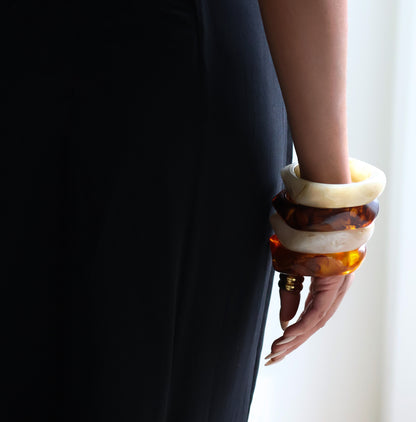 Clara Bangle stack  - ( Dark Roast, Latte drip, Haidi cuff)