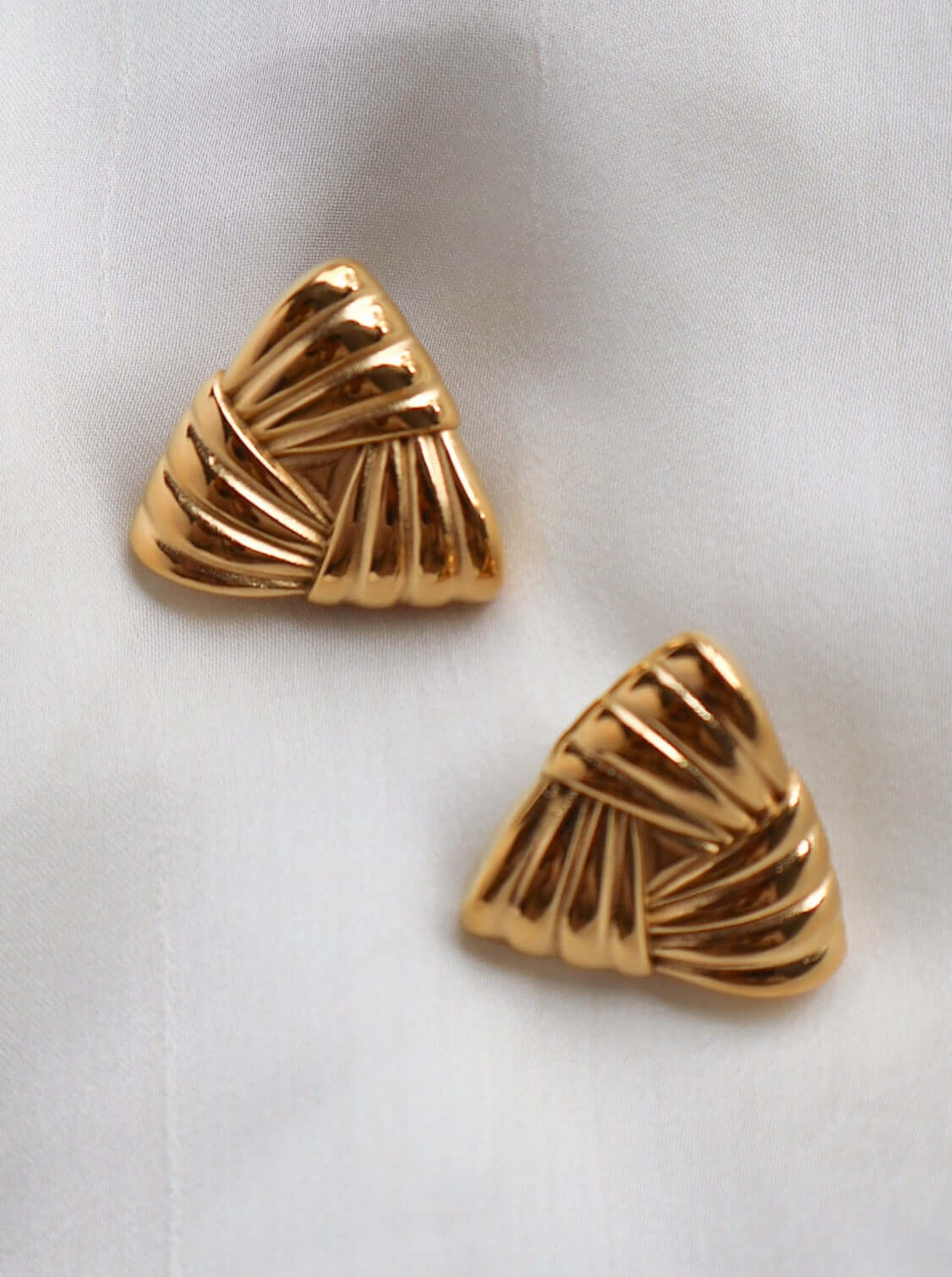 Close up of Alexa Triangle Earrings