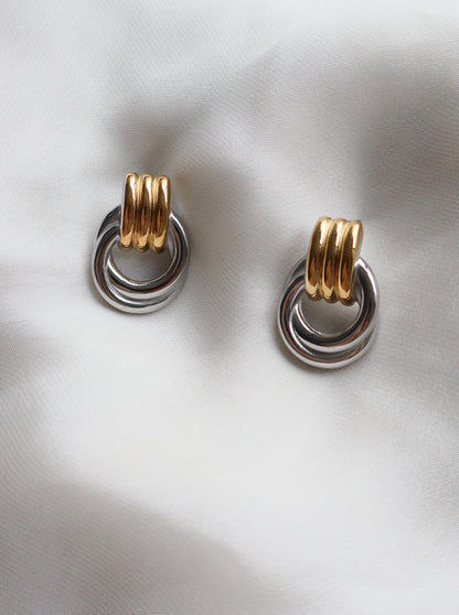 Tyla Knot Earrings | Two tone