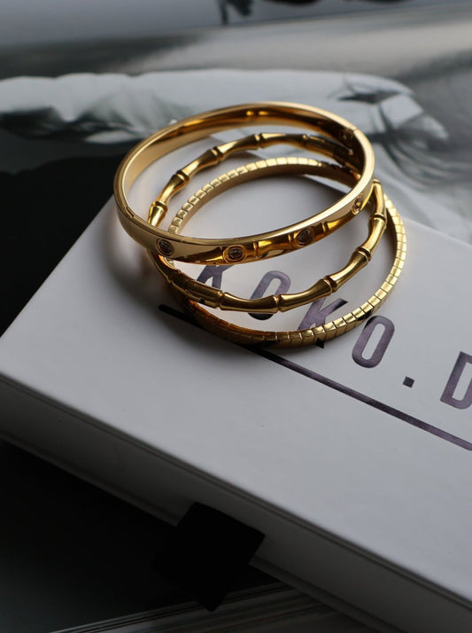 Gold Bangle Trio