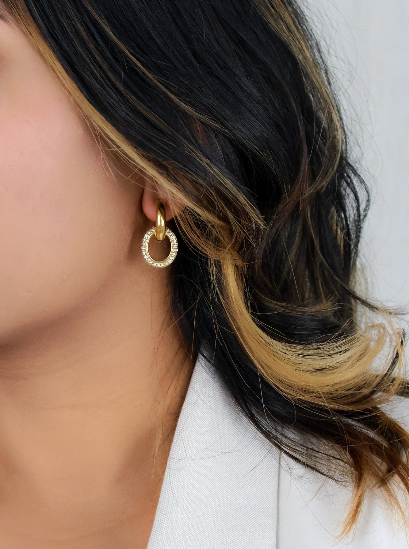 DOUBLE RING HOOP EARRINGS- 14k Yellow Gold - The Littl A$124.99 A$124.99  14k Yellow Gold Circle Earrings