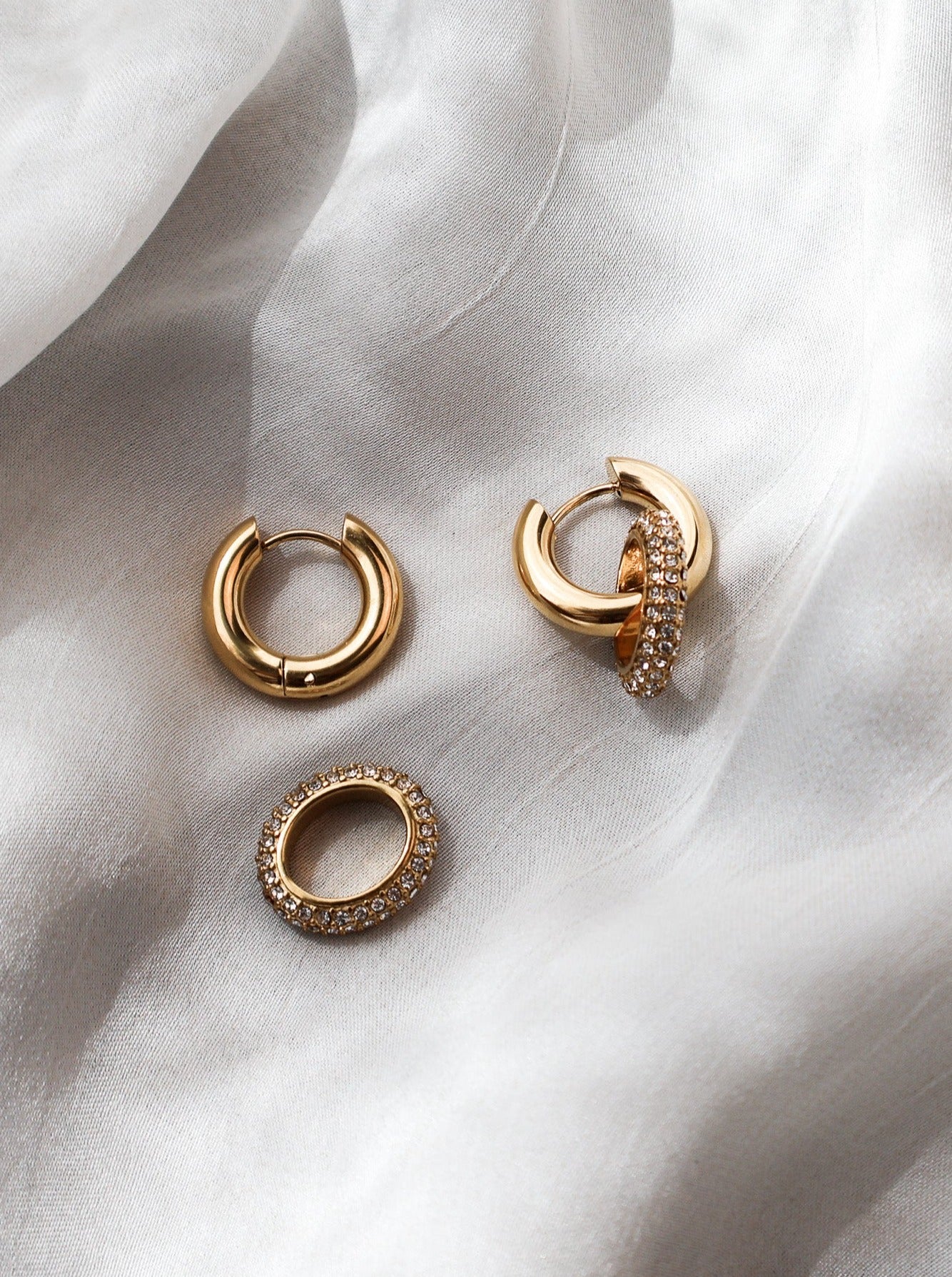 Double deals gold hoops